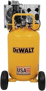 Dewalt 30 Gallon Vertical Air Compressor, 2 HP, Single Stage, Oil Lube Belt Drive, 175 Max PSI, Portable Air Compressor for Home Improvement, 6.2 SCFM at 90 PSI, Efficient Performance