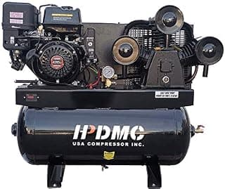 13HP Gas Powered Air Compressor, 3-Cylinder, 30 Gallon Horizontal Tank, Piston Pump Air Compressed System (125 PSI @ 44 CFM)