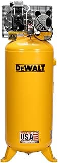 DEWALT 60 Gallon Vertical Air Compressor, 3.7 HP, 155 Max PSI, Heavy Duty Stationary Air Compressor – Ideal for various uses, Reliable Air Compressors for Workshop and Garage Applications.