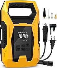 CARSUN AC/DC Tire Inflator Portable Air Compressor, Dual Power for Home 110V AC and Car 12V DC Air Pump with Pressure Gauge, Auto Shutoff, Tire Pump for Car Motorcycle Bicycle and Other Inflatables
