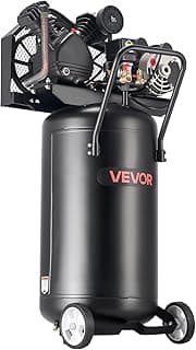 VEVOR 25-Gallon Air Compressor, 2HP 5.5 SCFM at 90PSI, Max 200PSI Pressure Oil-Lubricated Air Compressor Tank, Portable on Wheels for Auto Repair, Tire Inflation, Spray Painting, Woodwork Nailing 120V