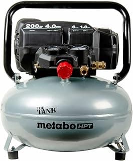 Metabo HPT Air Compressor, THE TANK, Portable Pancake Air Compressor 200 PSI, 6 Gallon Tank, Versatile for Use with Framing, Siding, Finish, Brad or Roofing Nailers, EC914S