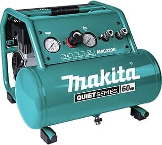 Makita MAC320Q Quiet Series 1-1/2 HP, 3 Gallon, Oil-Free, Electric Air Compressor