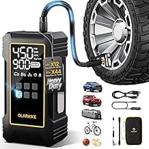 OlarHike Powerful 12000mAh Heavy Duty Tire Inflator Portable Air Compressor, 7X Faster, 150PSI Dual Power 12V&Cordless Air Pump for Car Tires, Pickup Trucks, Jeeps, SUVs & RVs. Digital Pressure Gauge