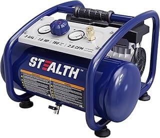 STEALTH Air Compressor 3 Gallon, Quiet Air Compressor, Oil-Free Air Tool, for Tire Inflator, Auto Repair, Woodwork Nailing (SAQ-1301)