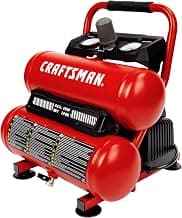 Craftsman 2-Gallon Air Compressor, 1/3 HP Oil-Free Twin Tank, 125 PSI Max – Portable & Quiet for Home DIY, Tire Inflation, Nailing & Spray Painting (Twin Stack)