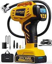 KeenPower Tire Inflator Portable Air Compressor - Super Fast - 21V Rechargeable Battery Powered Handheld 160PSI Tire Inflator, Dual Power Supply Modes, Portable Air Pump for Car Motorcycle E-Bike